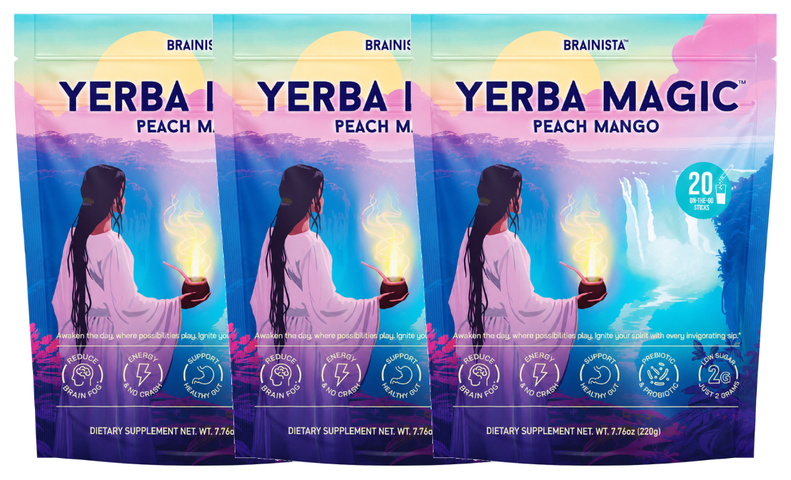 3 packs of Yerba Magic Peach Mango