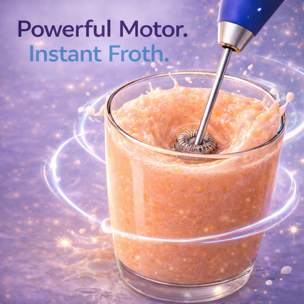 Yerba Magic® | Premium Electric Frother — Battery-Powered Handheld Drink Mixer with Stand