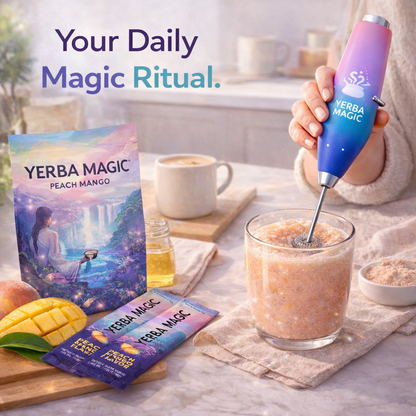 Yerba Magic® | Premium Electric Frother — Battery-Powered Handheld Drink Mixer with Stand