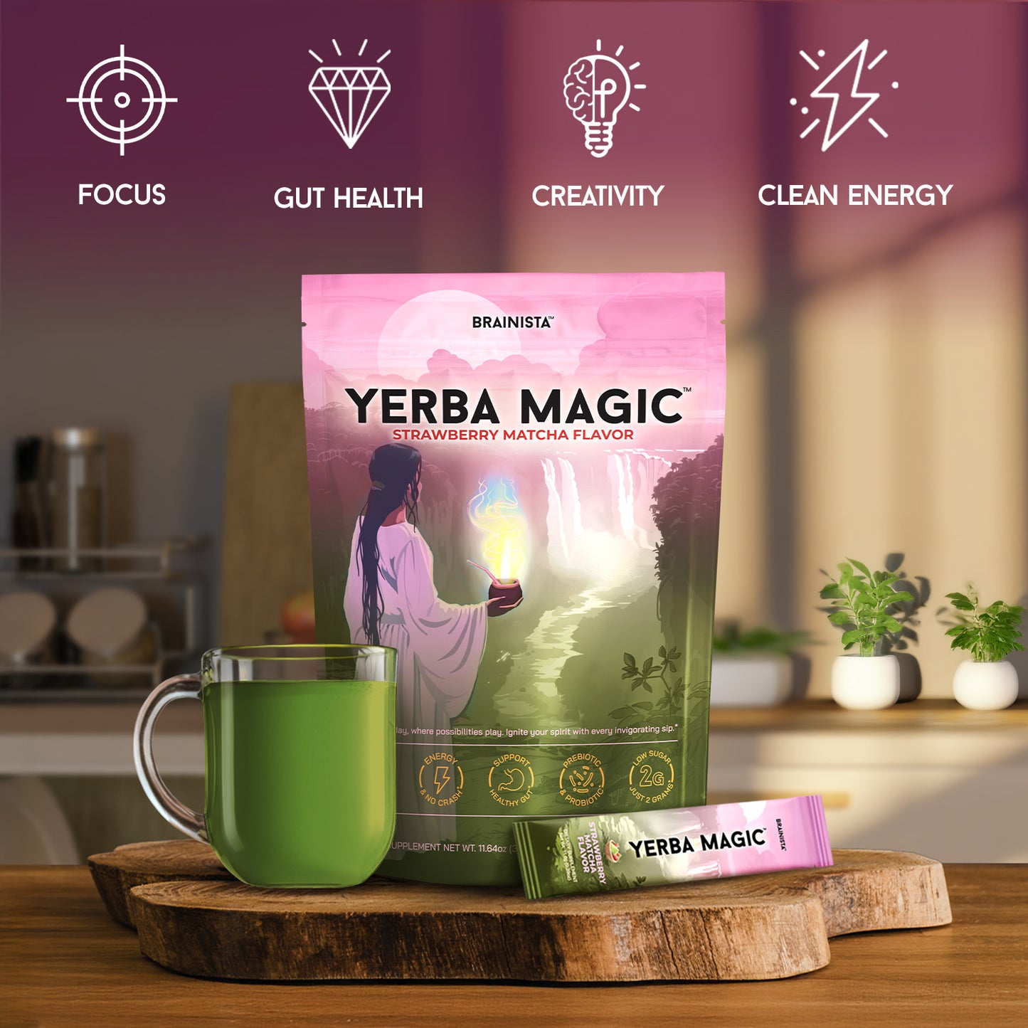 Yerba Magic Strawberry Matcha – 20 Stick Packs