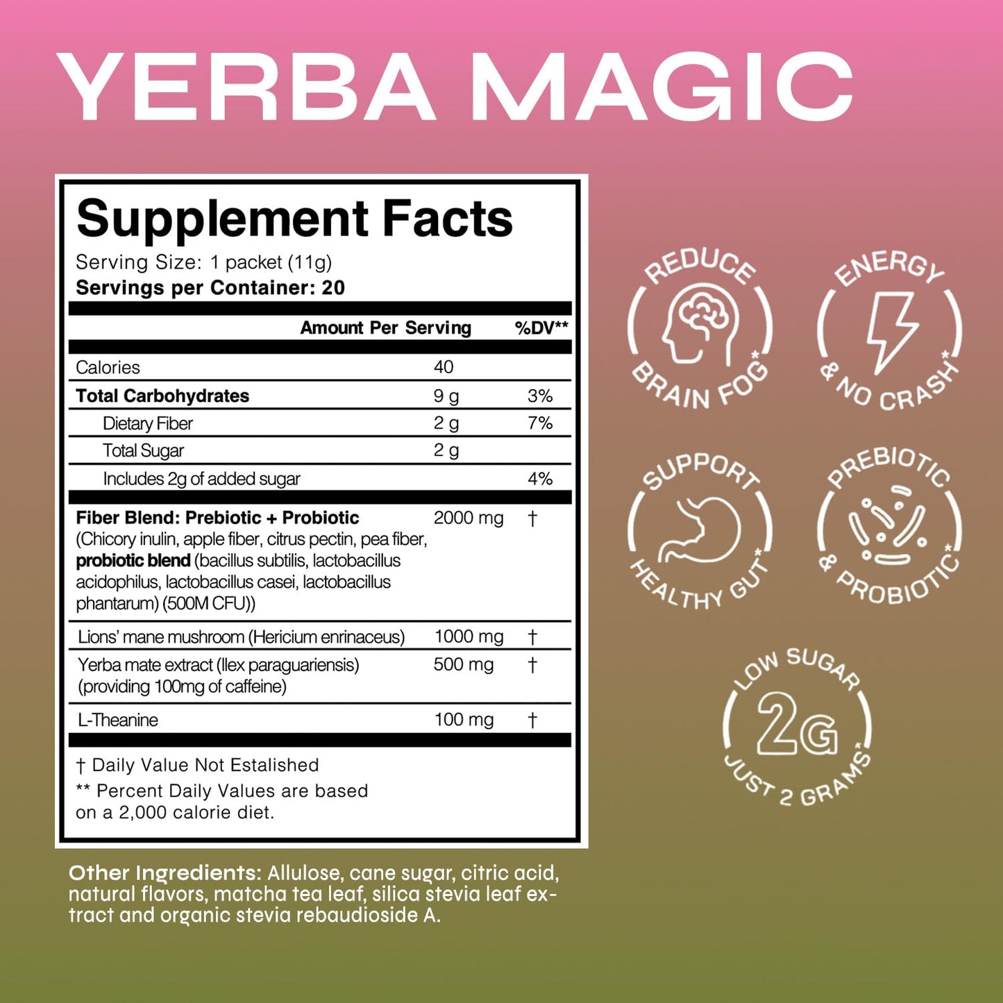 Yerba Magic Strawberry Matcha – 20 Stick Packs