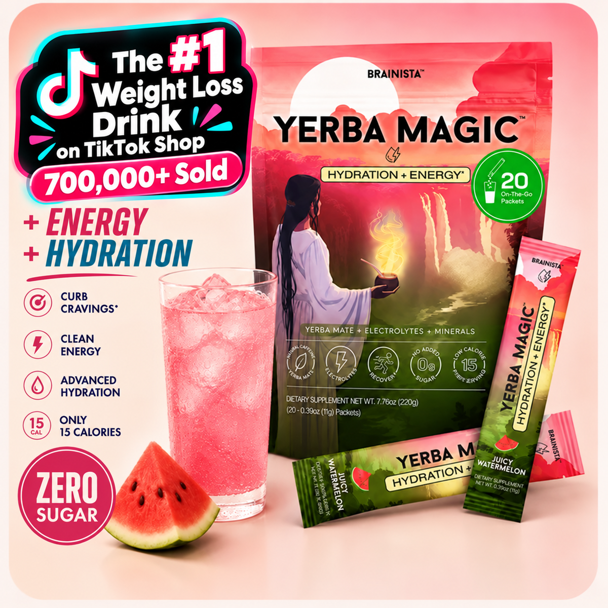Yerba Magic Hydration + Energy — appetite support, clean energy, advanced hydration, only 15 calories