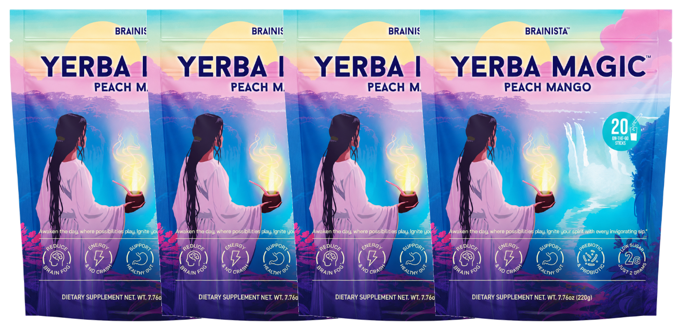 4 packs of Yerba Magic Peach Mango