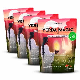 4 pouches of Yerba Magic Hydration + Energy