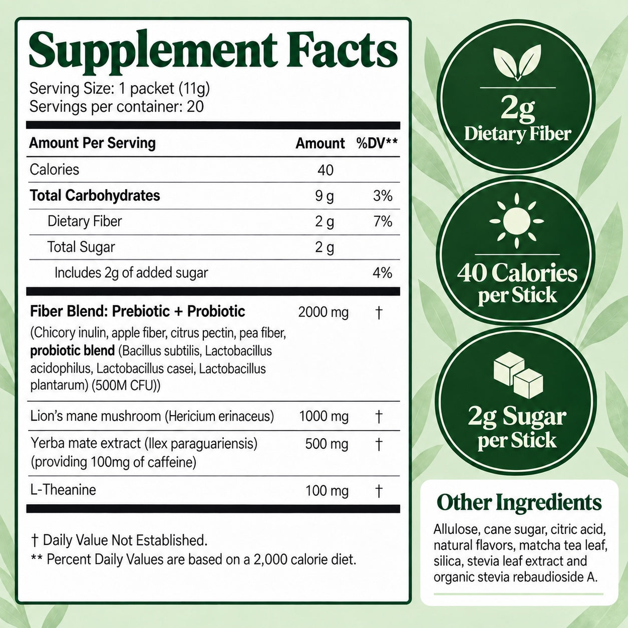 View Supplement facts